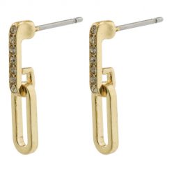 Pilgrim 692212043 Elise oval link crystal earrings gold-plated