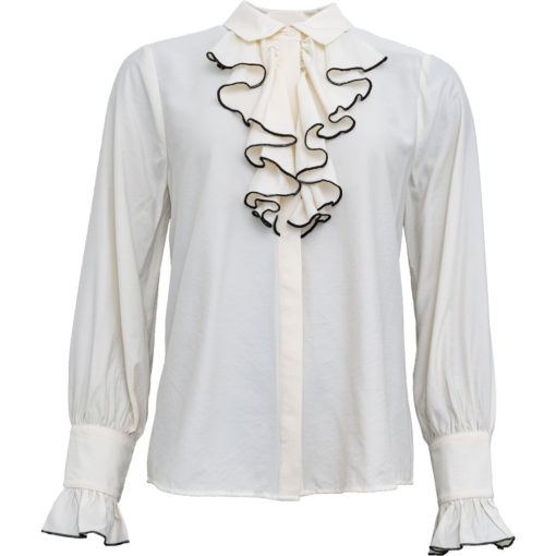 Costamani 2308111 - Frill shirt - White w-Black -web