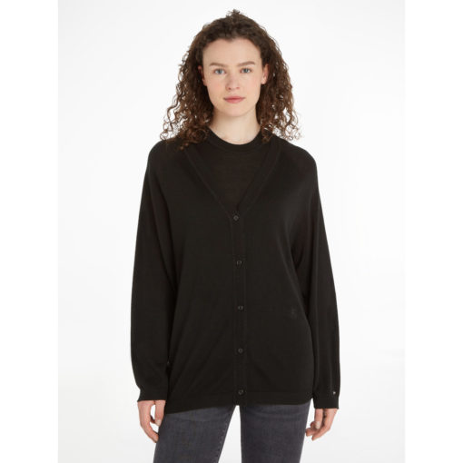 Tommy Hilfiger WW0WW40991BDS MD Lyocell Silk Blend Cardigan
