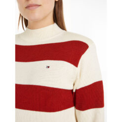 Tommy Hilfiger WW0WW42155 XNN Rugby Stripe Mock Neck Sweater