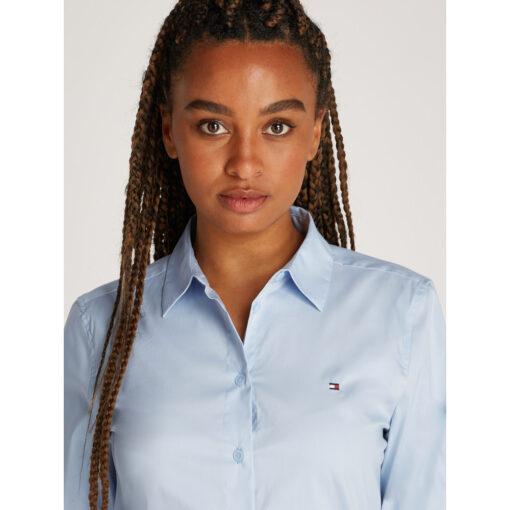 Tommy Hilfiger WW0WW44084 C1O Essential Poplin Regular Skjorte Lyseblå