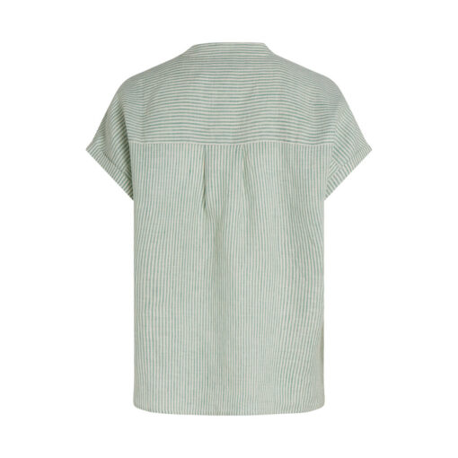 Tommy Hilfiger WW0WW447150CF Essentiel Linen Collarless SS Blouse