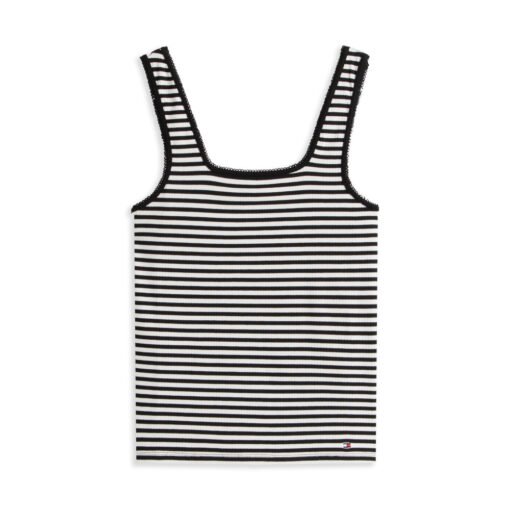 Tommy Hilfiger WW0WW45444 Stripe 5x2 Rib Square Neck Tank Top