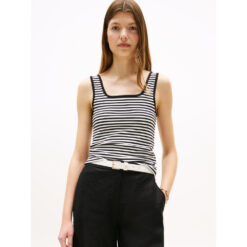 Tommy Hilfiger WW0WW45444 Stripe 5x2 Rib Square Neck Tank Top