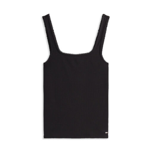Tommy Hilfiger WW0WW45444 Black 5x2 Rib Square Neck Tank Top