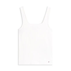Tommy Hilfiger WW0WW45444 White 5x2 Rib Square Neck Tank Top