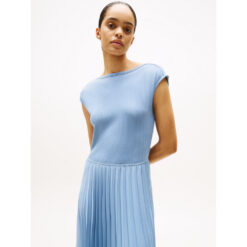 Tommy Hilfiger WW0WW44491 BDS C2B 5X2 RIB MIDI F&F DRS Kjole 1