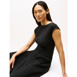 Tommy Hilfiger WW0WW44491 BDS C2B 5X2 RIB MIDI F&F DRS Kjole black 1