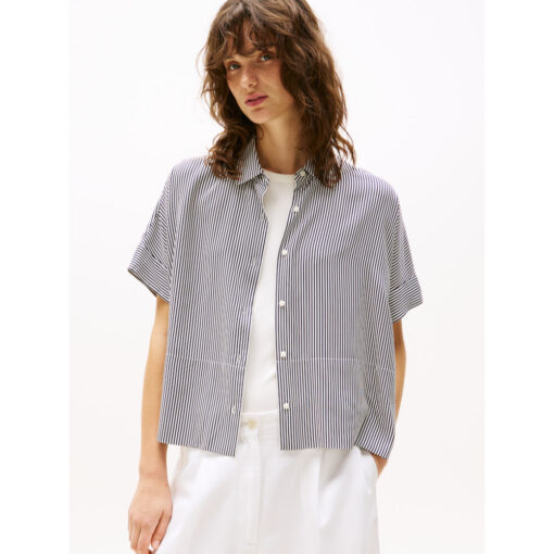 Tommy Hilfiger WW0WW458830BF SOFT VISCOSE SS SHIRT Skjorte 4