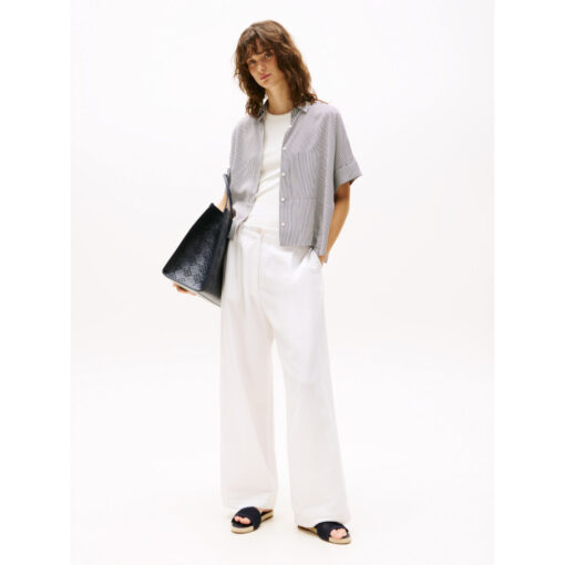 Tommy Hilfiger WW0WW458830BF SOFT VISCOSE SS SHIRT Skjorte 4