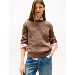 Tommy Hilfiger ww0ww44993GTO Cotton Cable Fine GG C-NK LS Strik