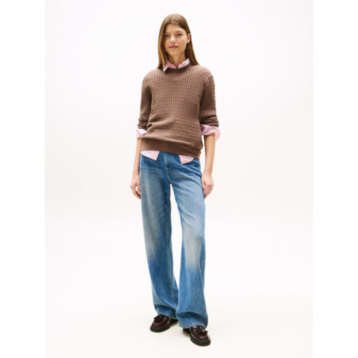 Tommy Hilfiger ww0ww44993GTO Cotton Cable Fine GG C-NK LS Strik