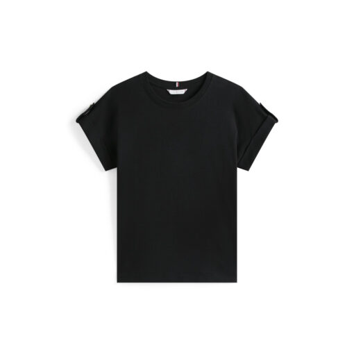 Tommy Hilfiger ww0ww45628 bds 0bb gold button mdrn c-nk ss tee t-shirt black 1