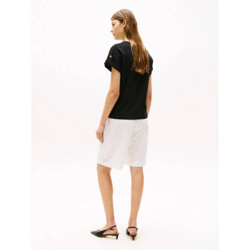 Tommy Hilfiger ww0ww45628 bds 0bb gold button mdrn c-nk ss tee t-shirt black 1