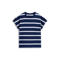 Tommy Hilfiger ww0ww45628 bds 0bb gold button mdrn c-nk ss tee t-shirt navy stripe